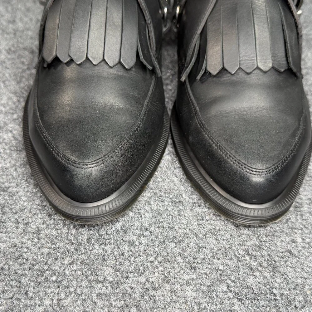 Dr. Martens Delylah Shoes‎ Women's 9 Black Leather Kiltie Silver Buckle Western